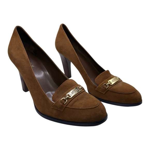 Ralph Lauren Brown‎ Suede Heels - Picture 1 of 6